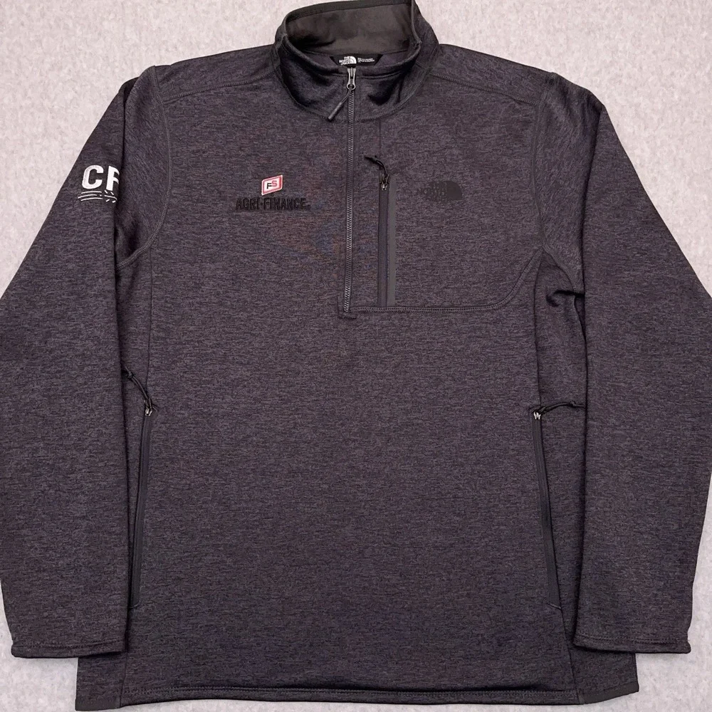 The North Face Skyline 1/2 Zip Fleece Men's Large Gray Mock Neck Embroidered